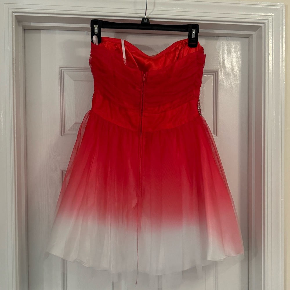 Homecoming Dress Ombre Pink to White, Short, Strapless - Picture 2 of 6